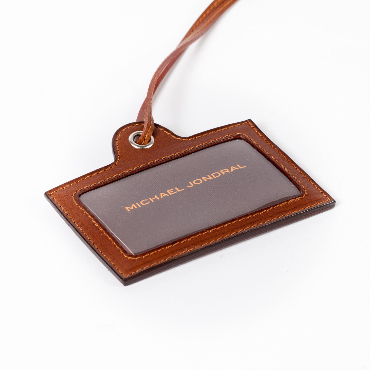 Pendant "Travel Tag" made from Grained Calfskin - handmade